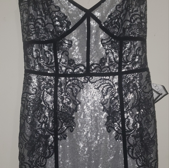 Tadashi Shoji Janus Lace Sequin Sleeveless Gown Si - Picture 6 of 13